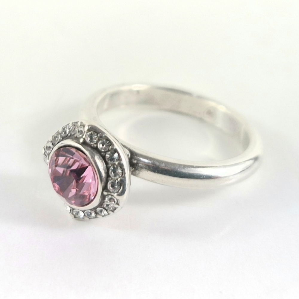 Sz 7.75 Brighton Romantica Collection Pink Crystal Ring - Picture 3 of 10